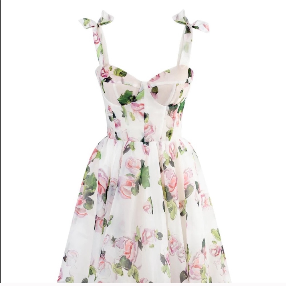 Milla Tender floral midi tie-strap dress NWOT size Large
